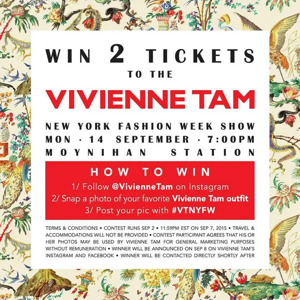 Win Tickets to See Vivienne Tam at New York Fashion Week! Fashion