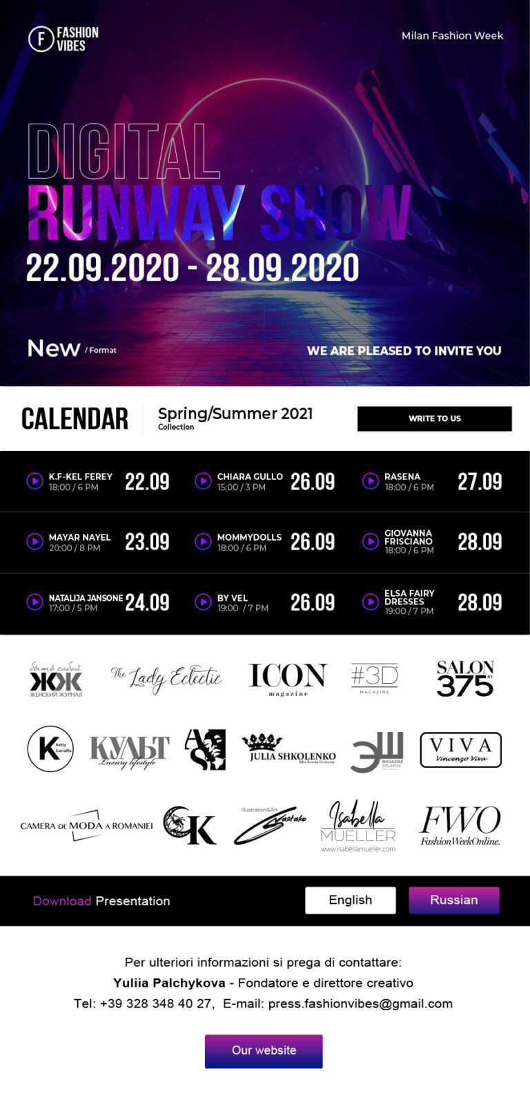 Milan Virtual Fashion Week Woman 22/28 September