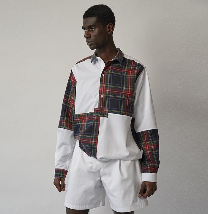Winter 2023 – over dyed tartan & white poplin sports shirt copy