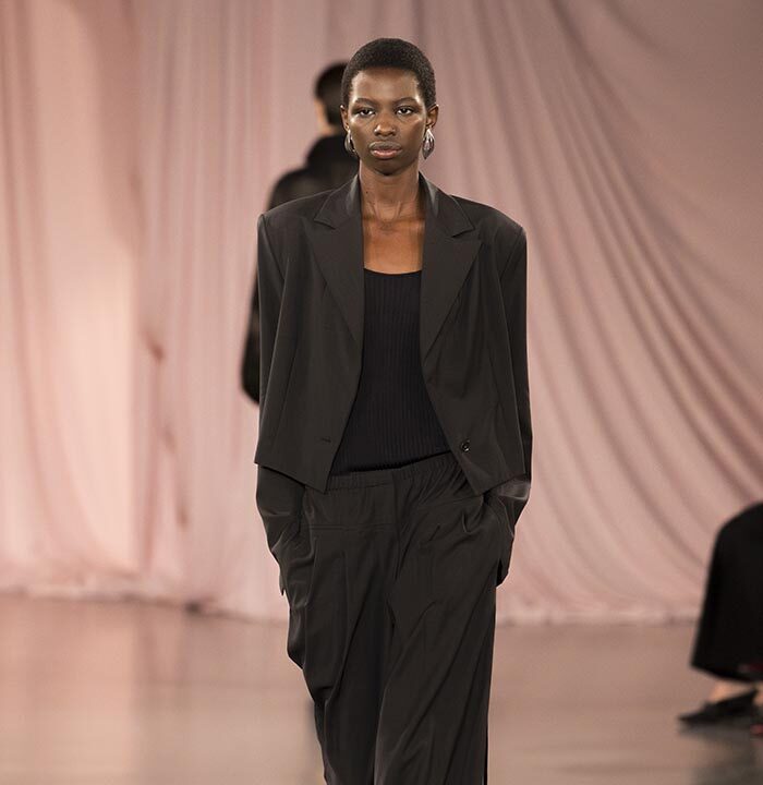 Model on the catwalk at the Time fashion show in Paris, Spring Summer 2025 Ready To Wear Fashion Week