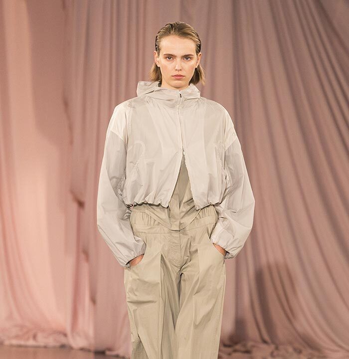 Model on the catwalk at the Time fashion show in Paris, Spring Summer 2025 Ready To Wear Fashion Week