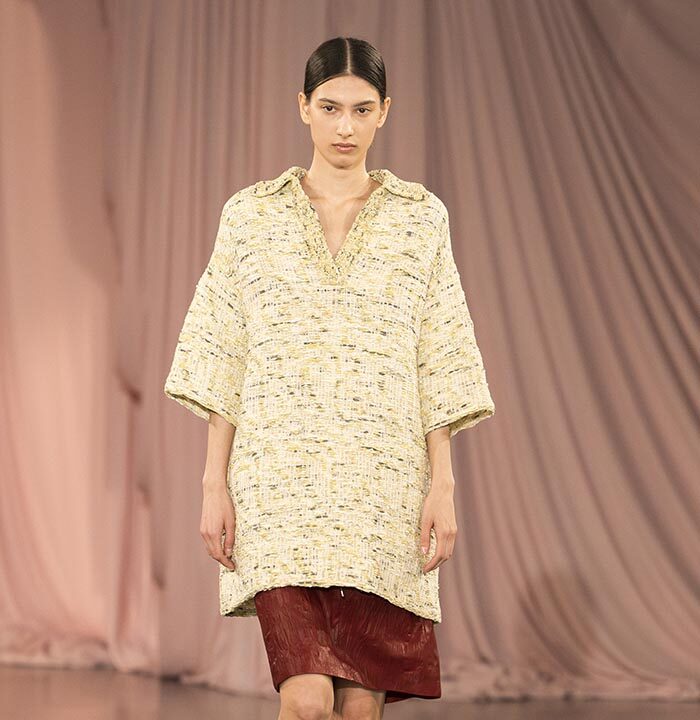 Model on the catwalk at the Time fashion show in Paris, Spring Summer 2025 Ready To Wear Fashion Week