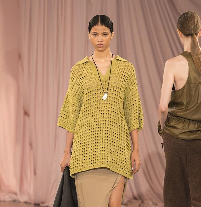 Model on the catwalk at the Time fashion show in Paris, Spring Summer 2025 Ready To Wear Fashion Week