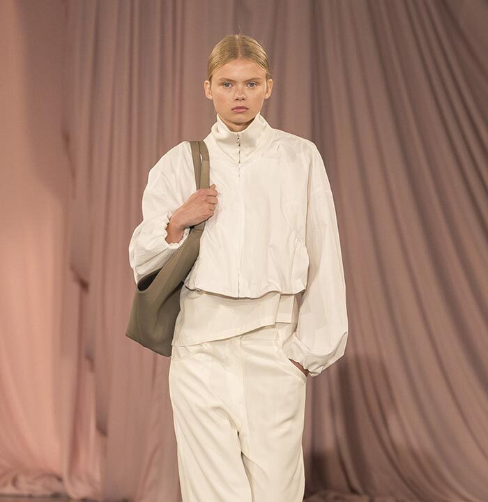 Model on the catwalk at the Time fashion show in Paris, Spring Summer 2025 Ready To Wear Fashion Week