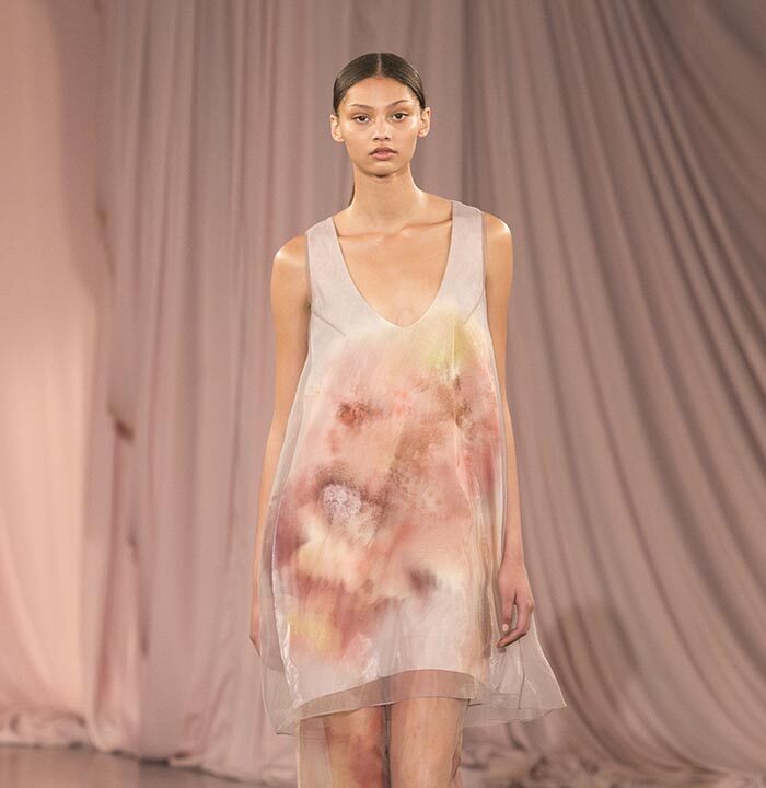 Model on the catwalk at the Time fashion show in Paris, Spring Summer 2025 Ready To Wear Fashion Week