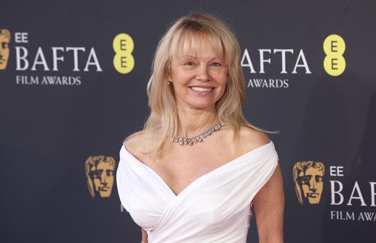 Pamela Anderson Wears Pandora at the Bafta Film Awards 2025