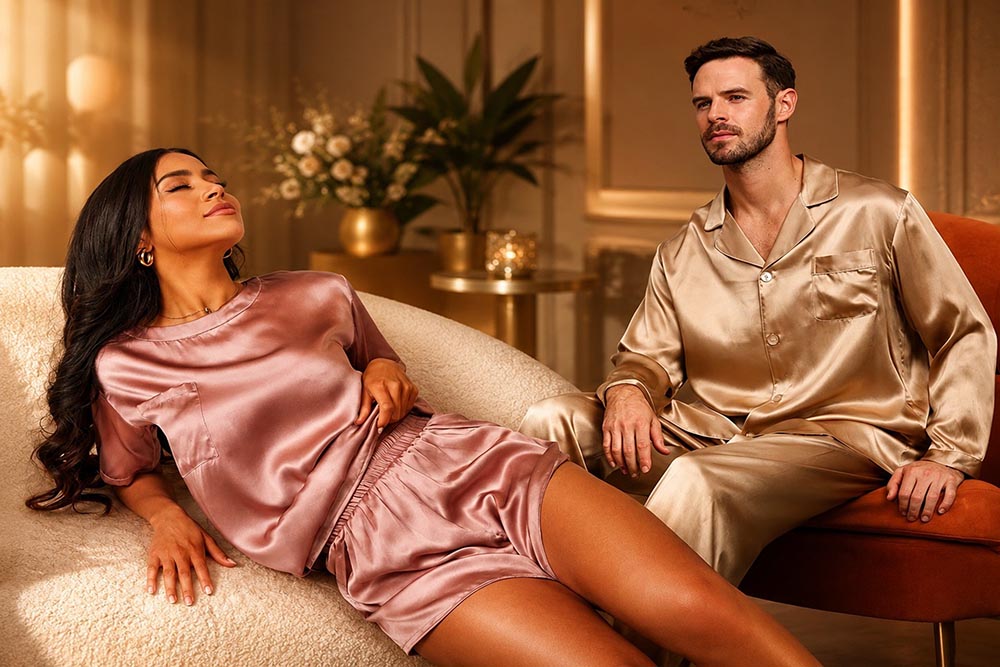 Embrace Elegance with Matching Silk Sleepwear Sets